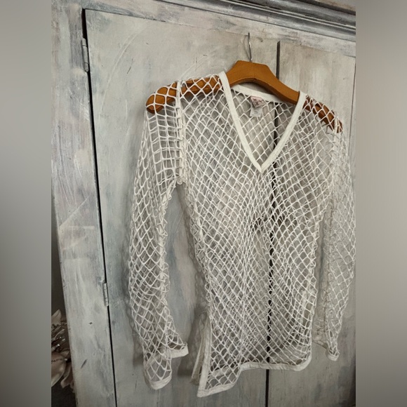 White Luli Fama - Netted Mesh Cover Up - Picture 7 of 10